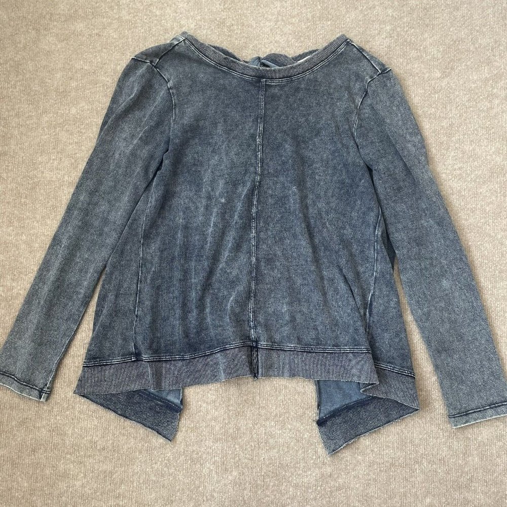 Dylan Sweatshirt Womens Small Blue Tie Back Pullover Sweater Boho 90s Y2K - Picture 1 of 8